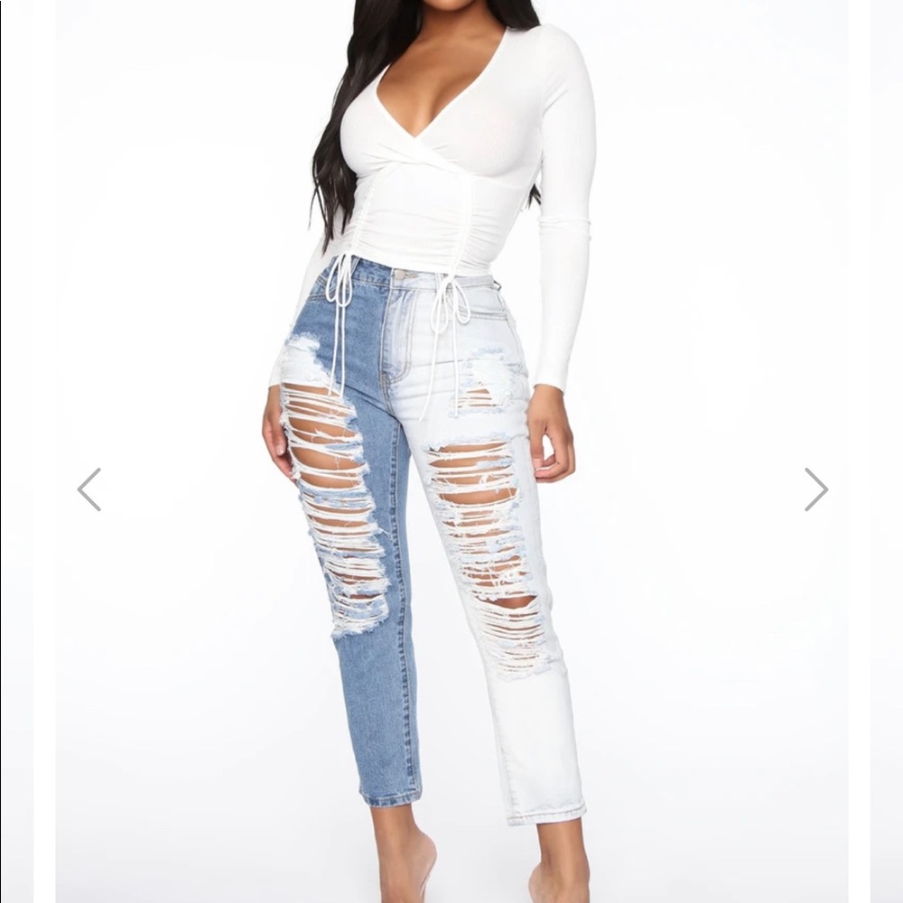Distressed Fashion Nova Jeans